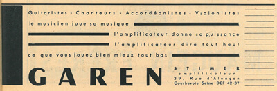 Publicité Garen, novembre 1958